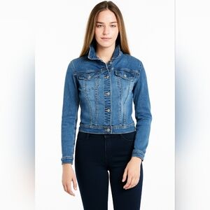 AC -3998 Denim Blue Jean Jacket Juniors Large Vintage